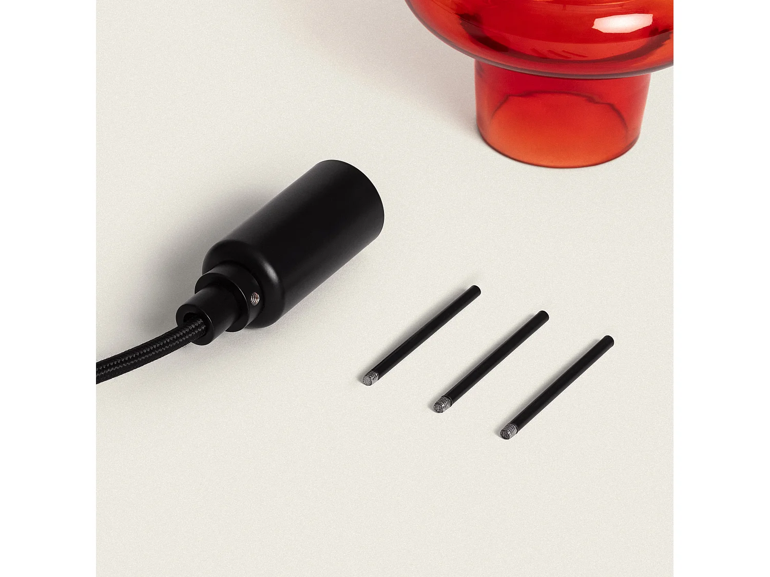 Suspension Verre Telder Rouge