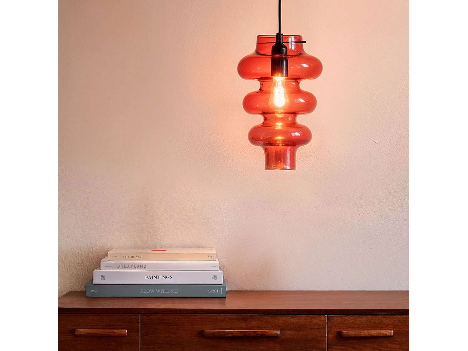 Lámpara Colgante Cristal Telder Rojo