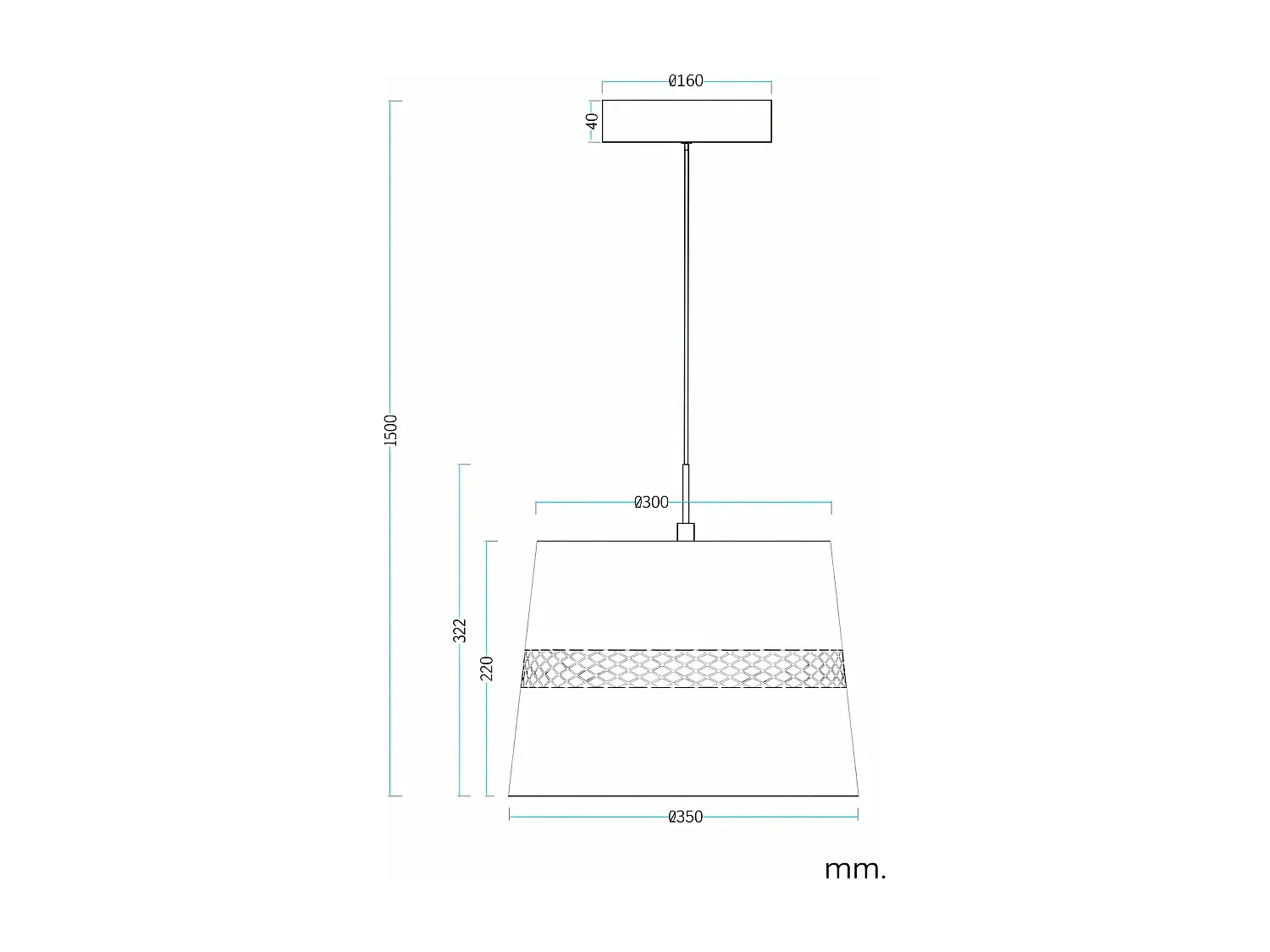 Suspension LED 28W Métal Aziberte Noir mat