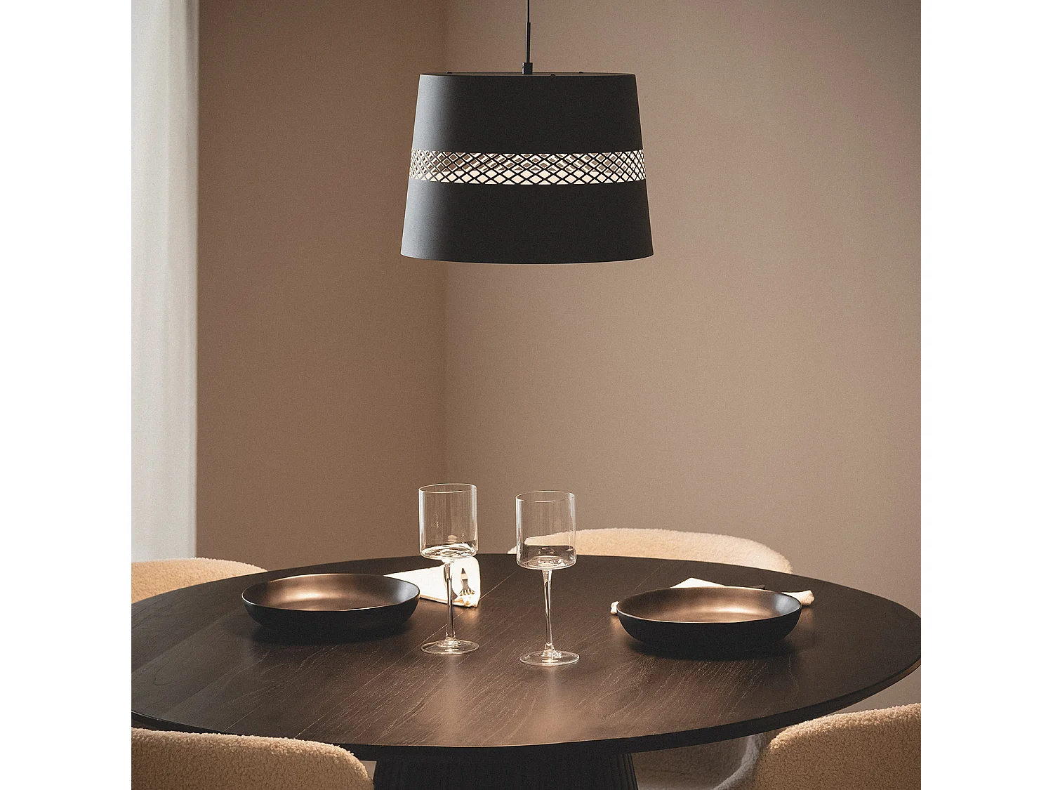 Lampada a Sospensione LED 28W Metallo Aziberte Nero Opaco