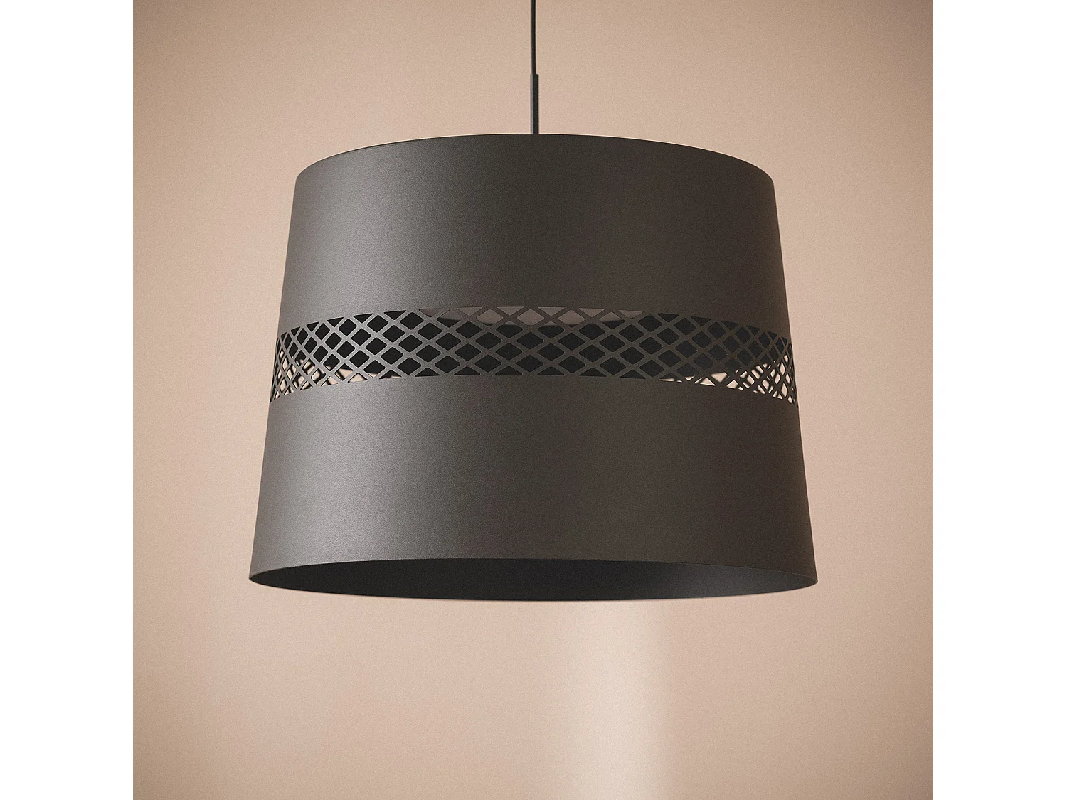 Lampada a Sospensione LED 28W Metallo Aziberte Nero Opaco