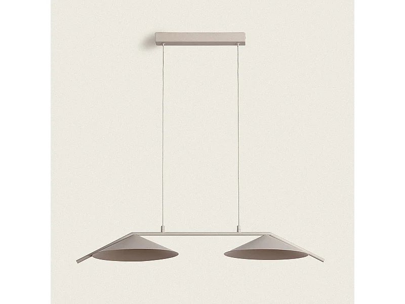 Lámpara Colgante LED 10W Regulable en Altura Metal Evian Beige