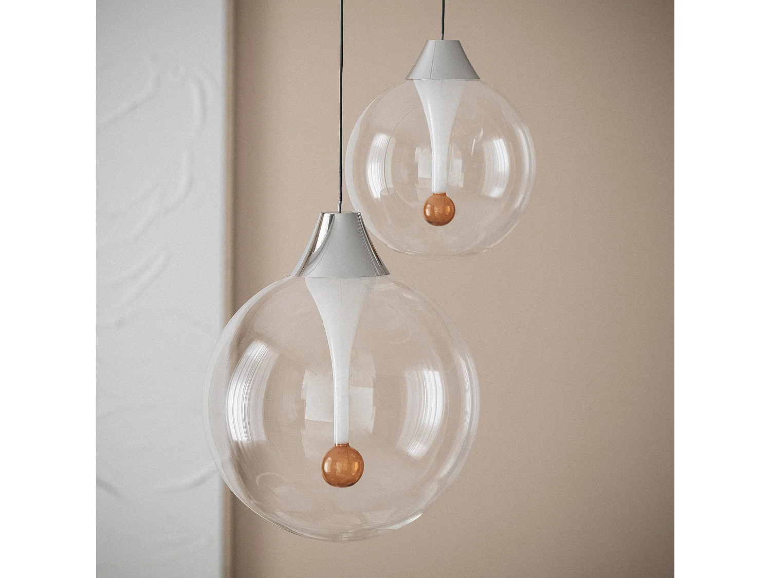 Suspension LED 15W Aluminium Liborina Blanc