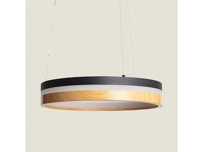 Lámpara Colgante LED 30W Acero Dazala Negro Mate