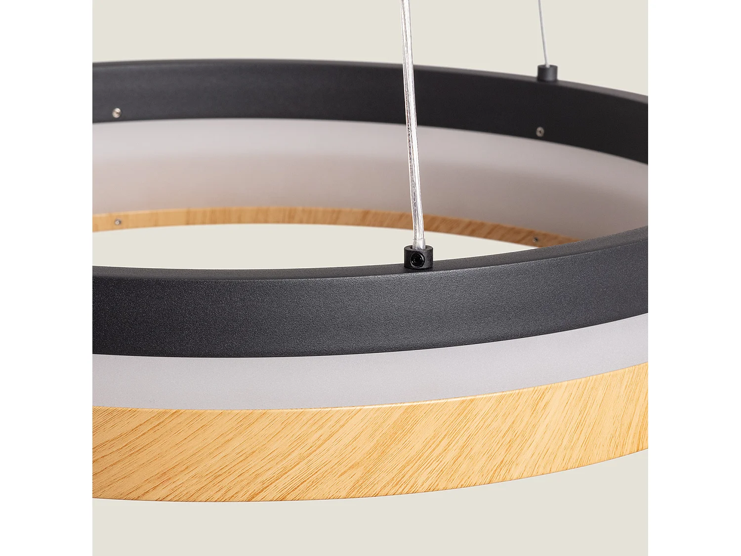 Suspension LED 30W Acier Dazala Noir mat