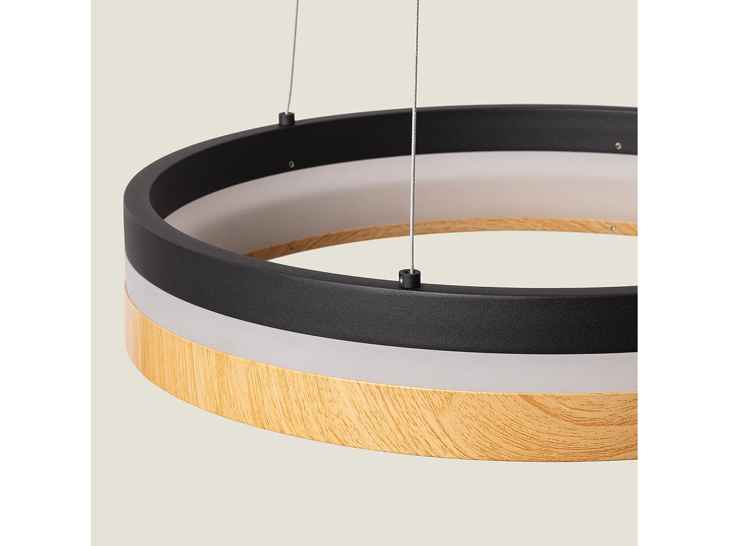 Suspension LED 30W Acier Dazala Noir mat