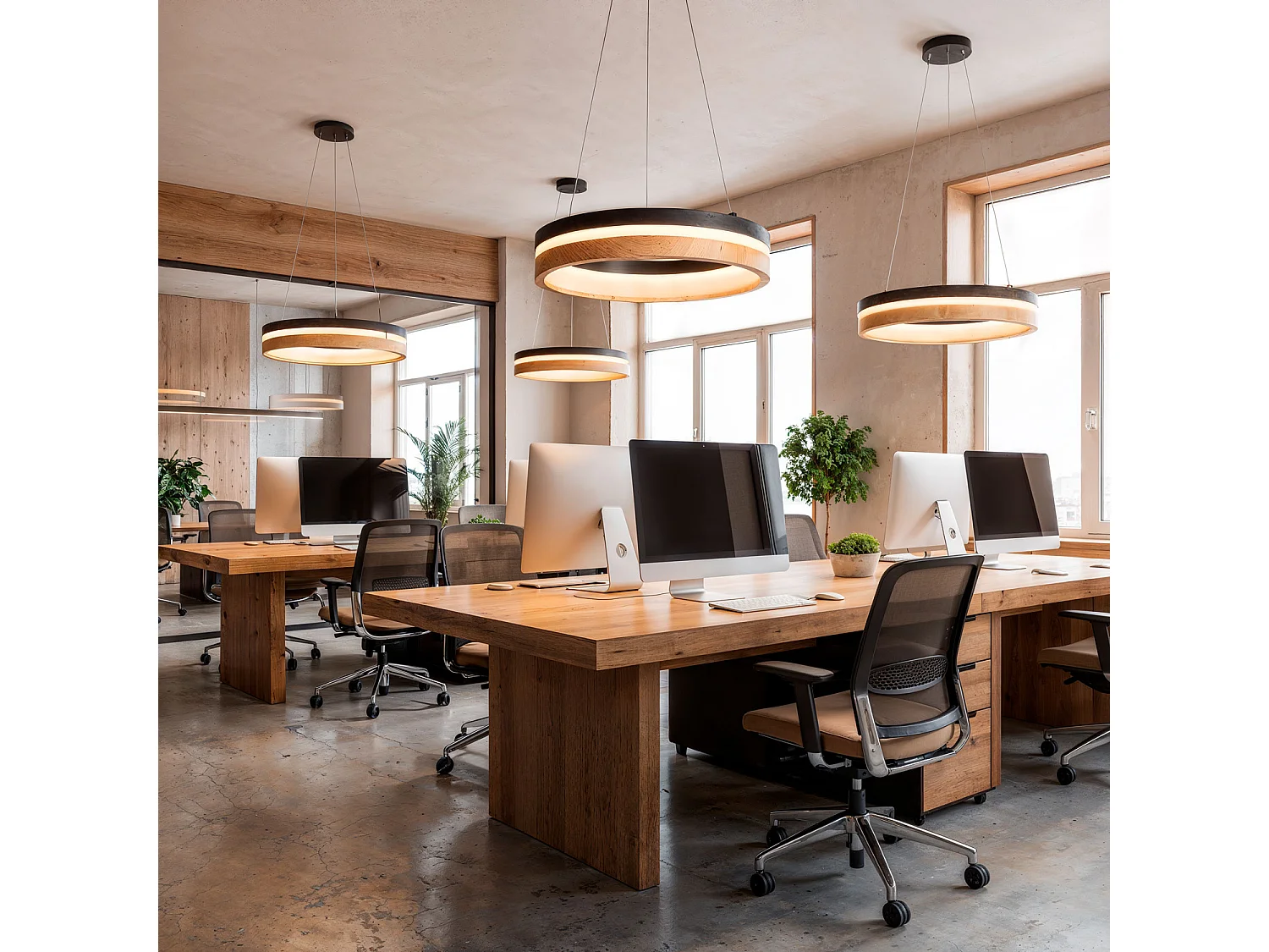 Suspension LED 30W Acier Dazala Noir mat