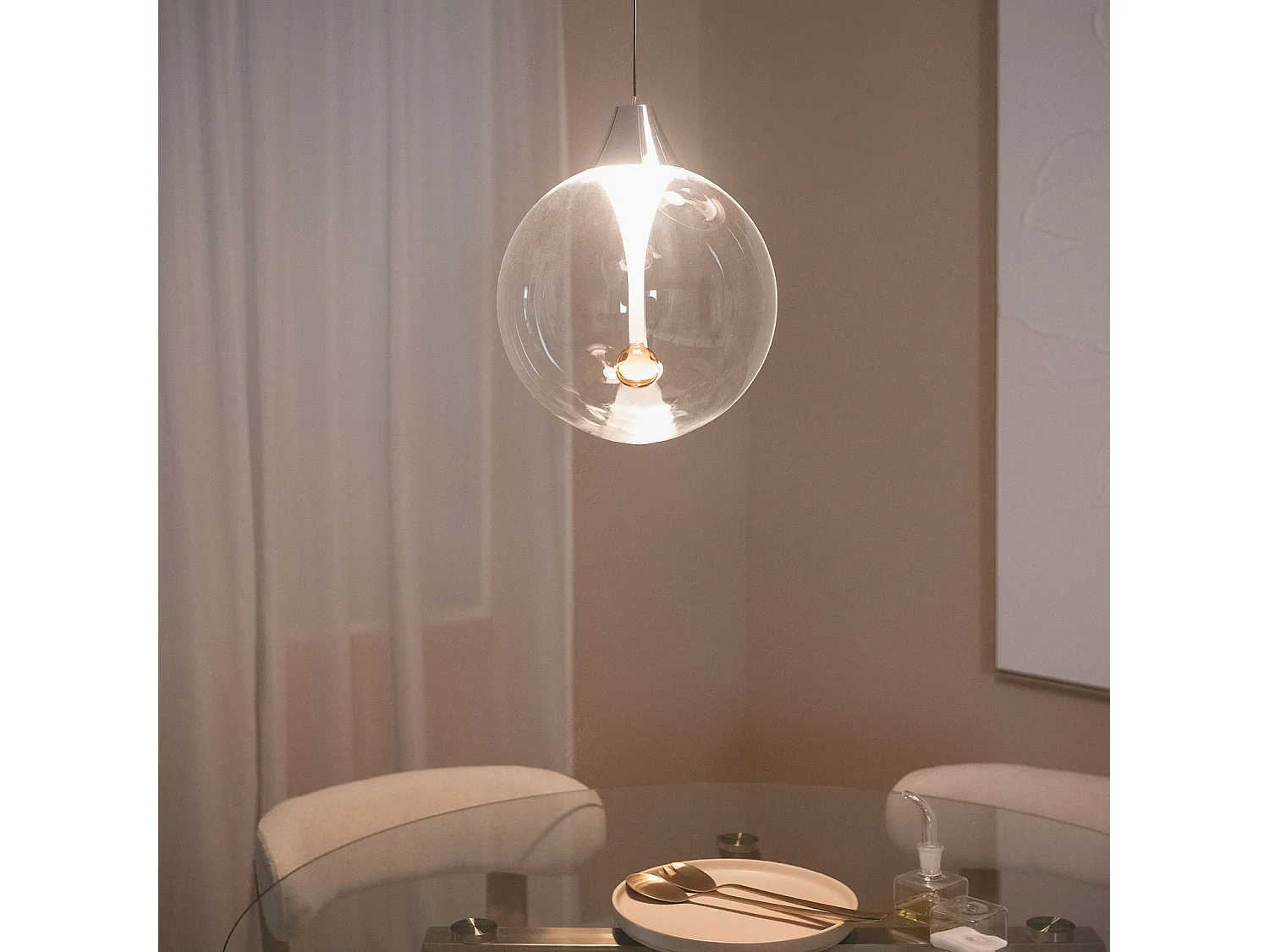 Suspension LED 12W Aluminium Liborina Blanc