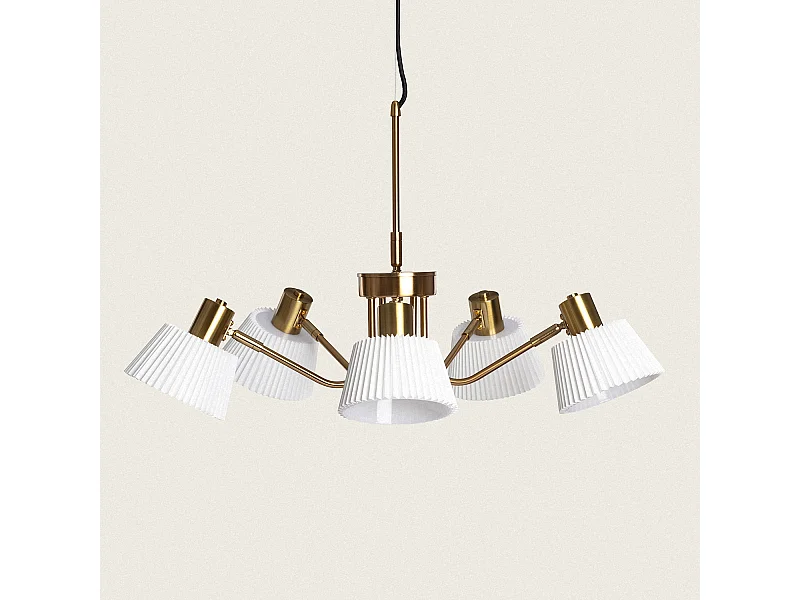 Lámpara Colgante Metal Magda 5 Focos Blanco