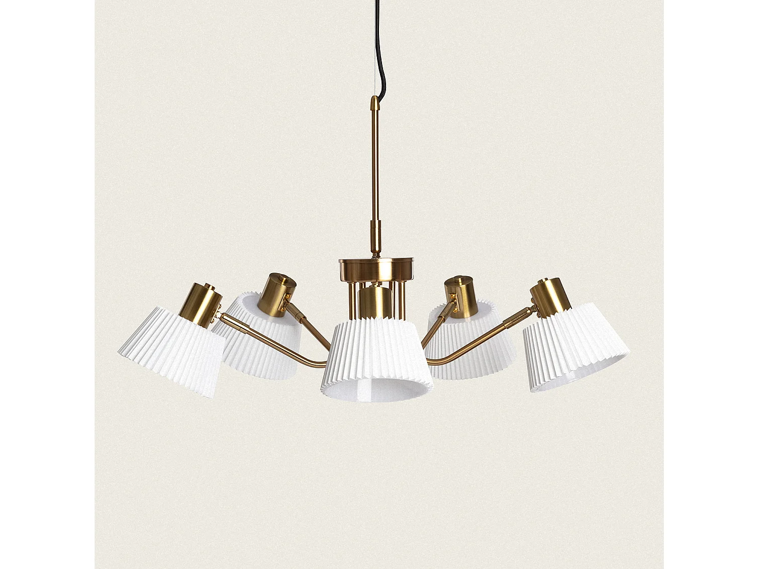 Lampada a Sospensione Metallo Magda 5 Faretti Bianco