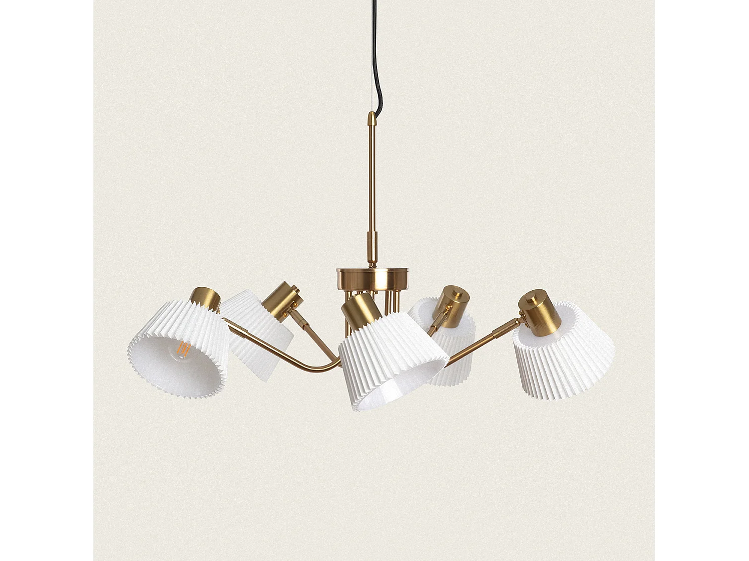 Lampada a Sospensione Metallo Magda 5 Faretti Bianco