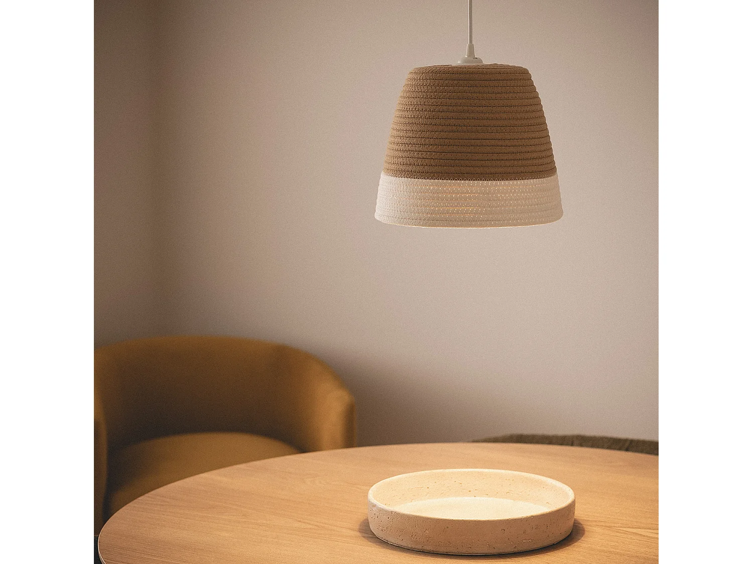 Suspension Fibres Naturelles Begonia-S Brun