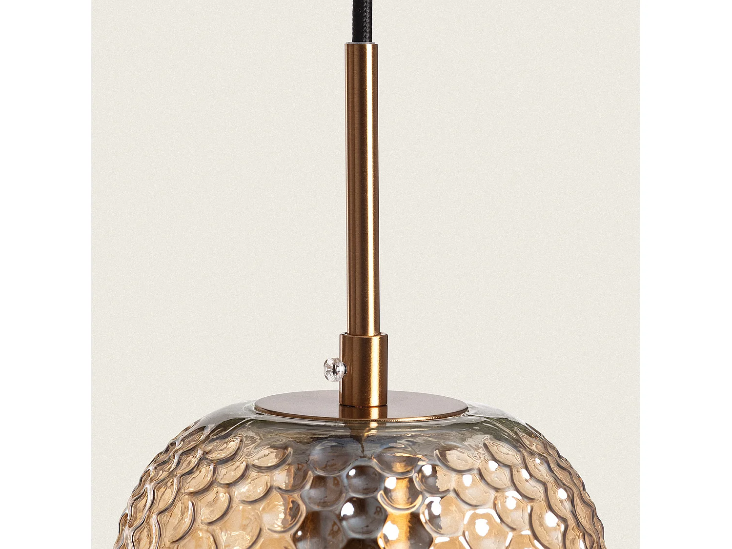 Suspension Métal et Verre Large Bernie Ambre