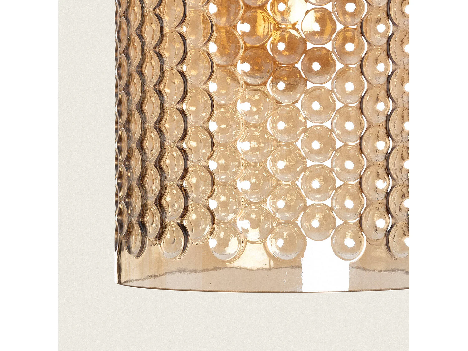 Suspension Métal et Verre Large Bernie Ambre