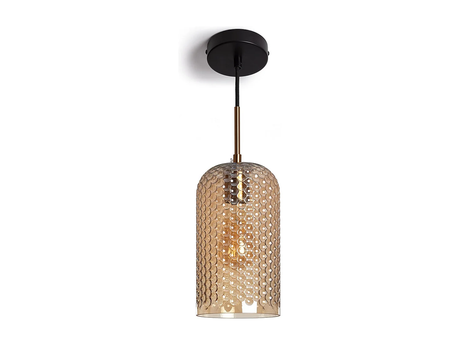 Lámpara Colgante Metal y Cristal Large Bernie Ámbar