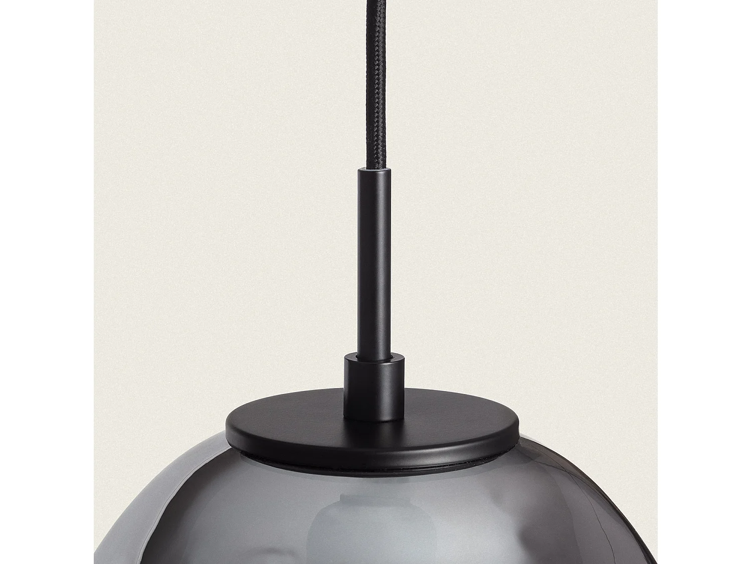 Suspension Métal et Verre Adina Gris Fumée