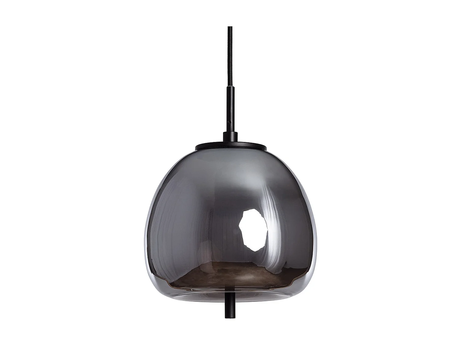 Lámpara Colgante Metal y Cristal Adina Gris Humo