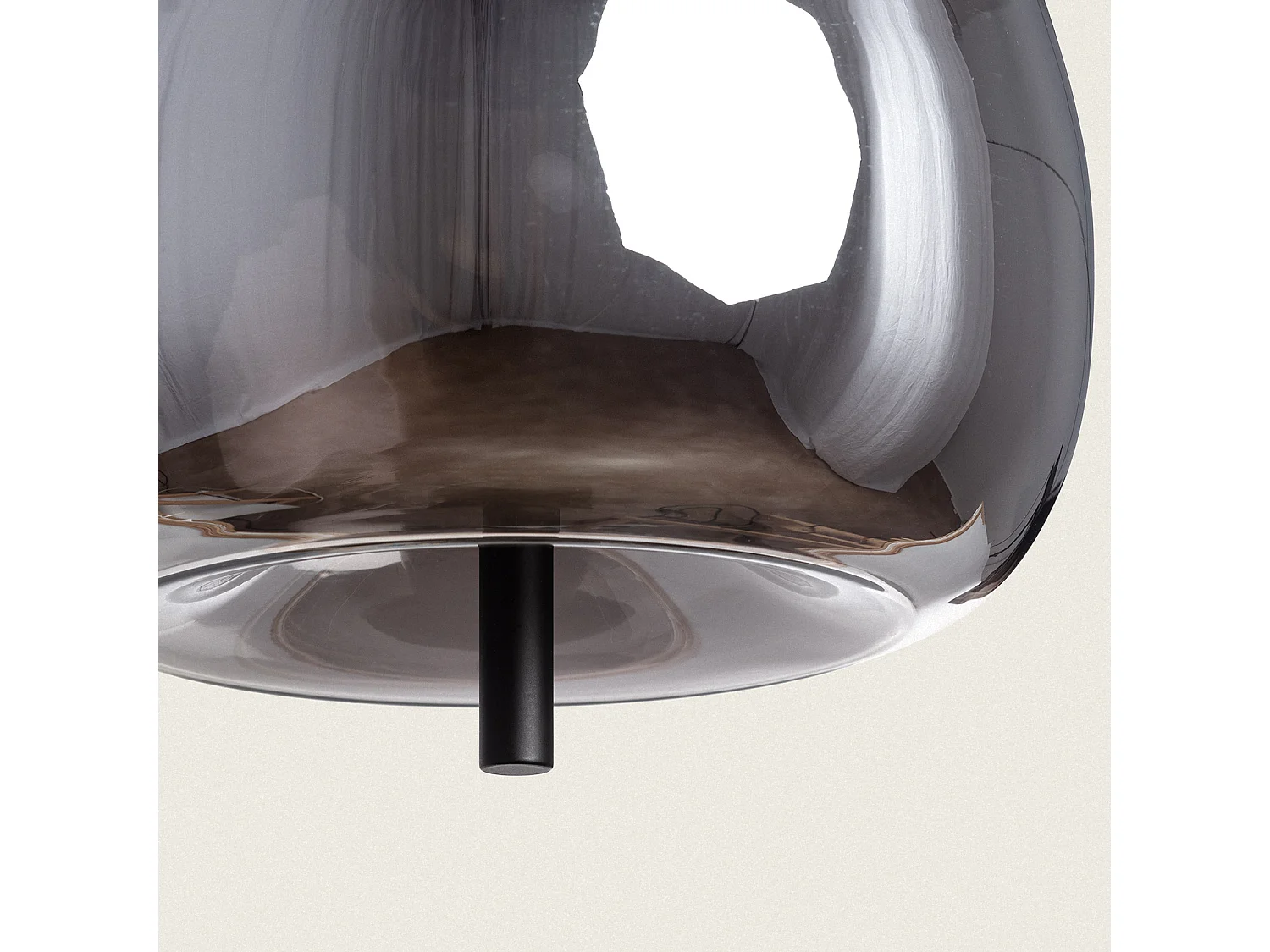 Lámpara Colgante Metal y Cristal Adina Gris Humo