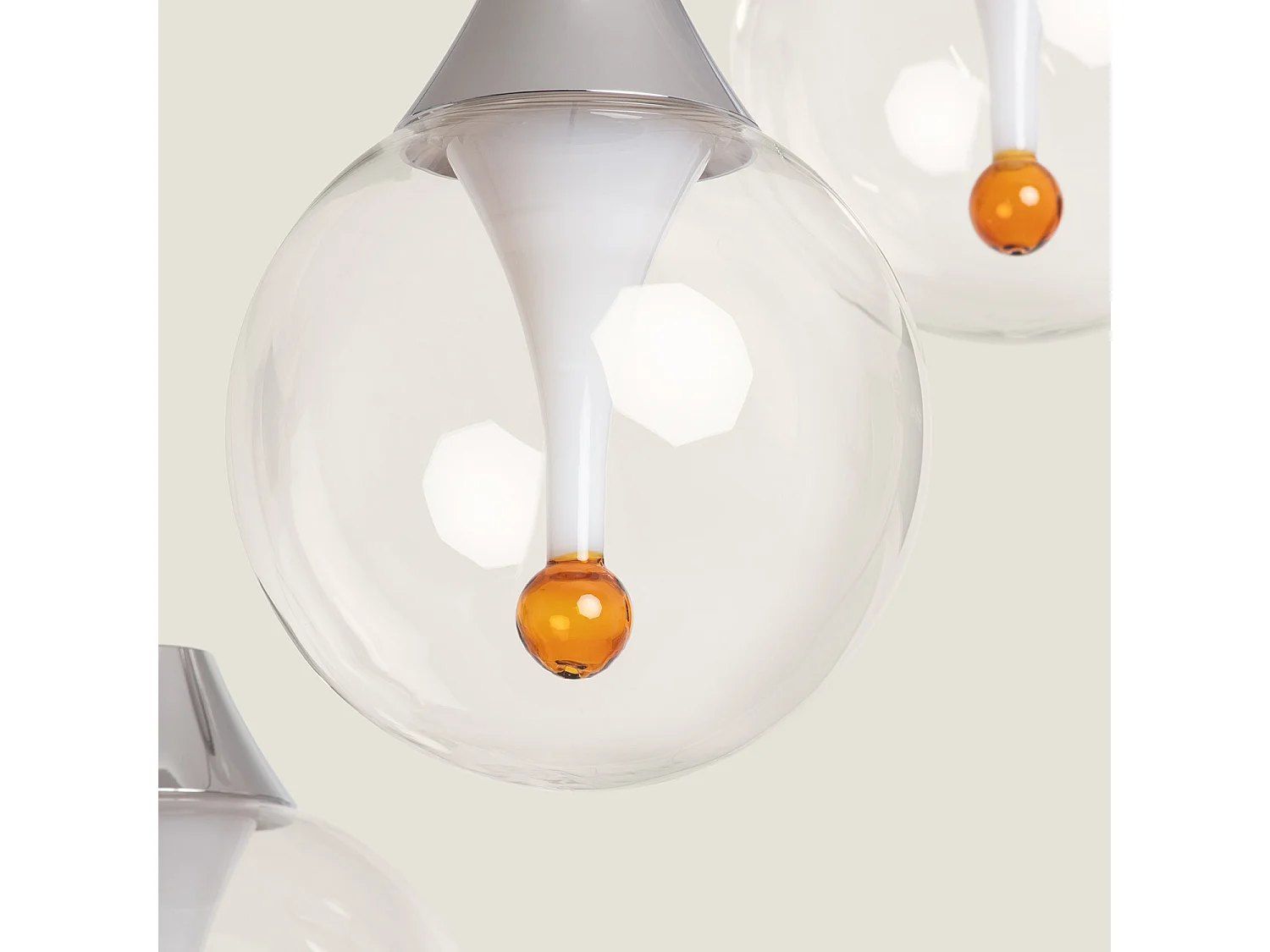 Suspension LED Verre 30W Liborina 3 Spots Blanc