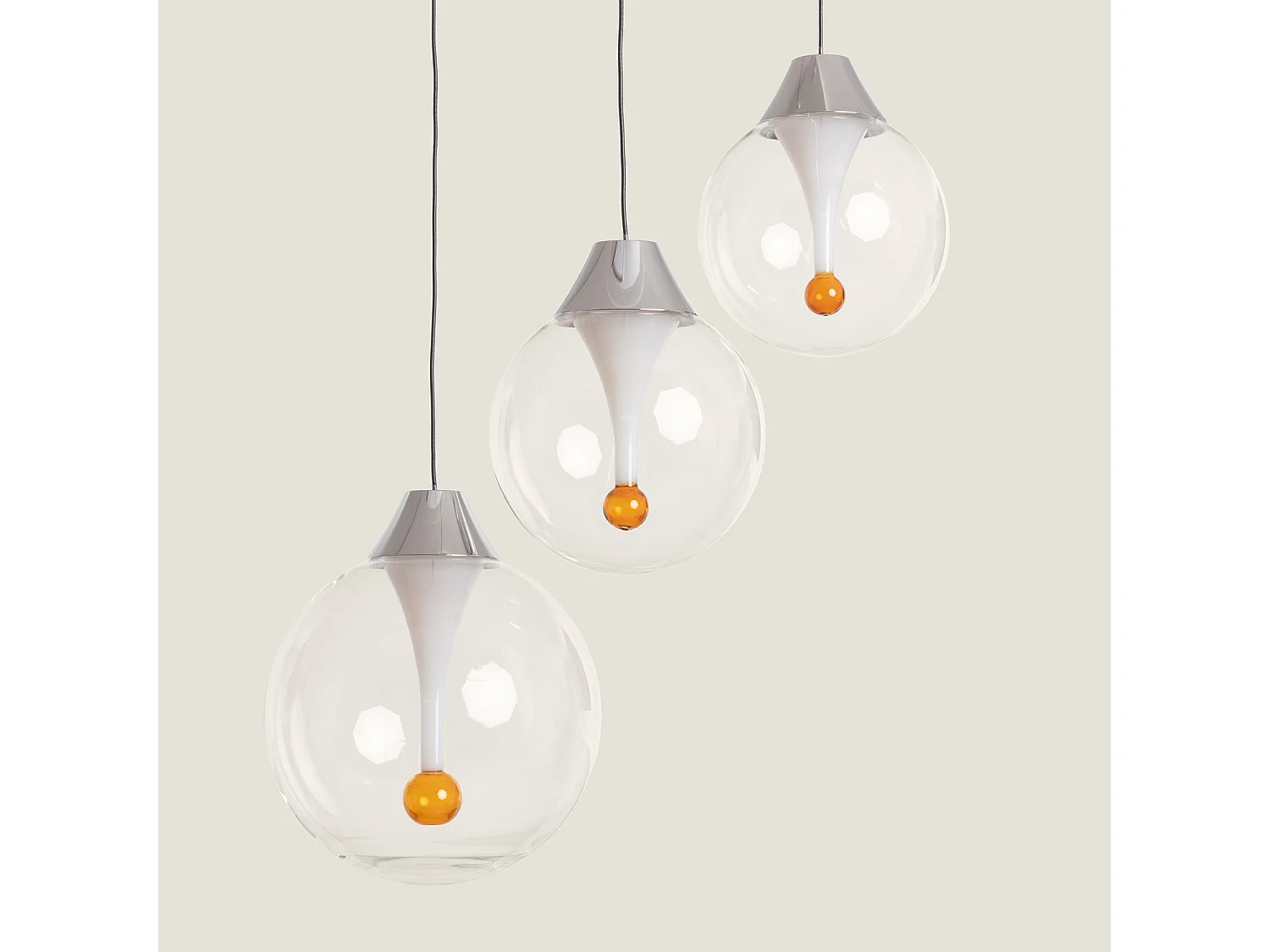 Lámpara Colgante Cristal LED 30W Liborina 3 Focos Blanco