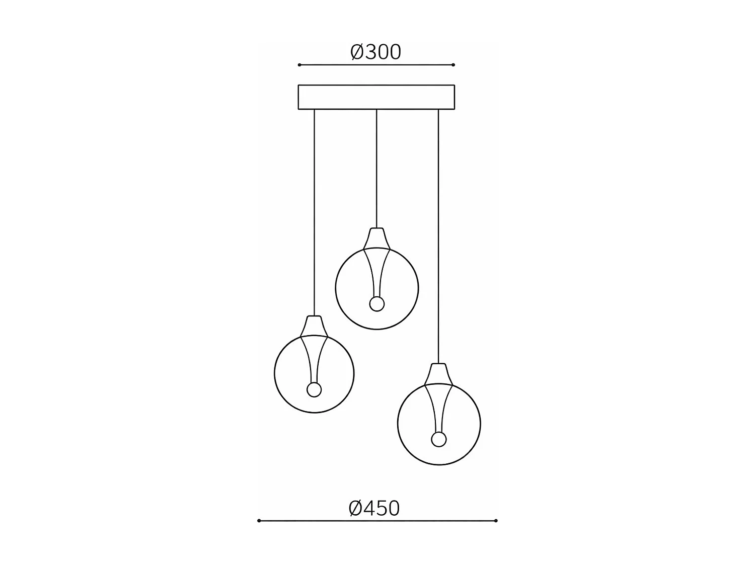 Lámpara Colgante Cristal LED 30W Liborina 3 Focos Blanco