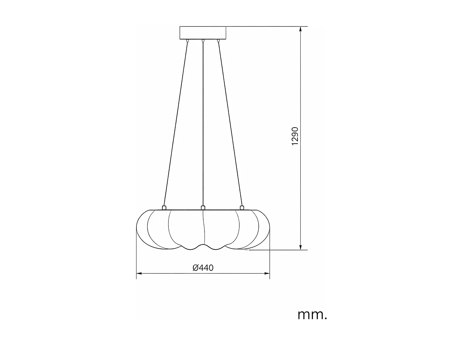 Lampada a Sospensione LED 36W Ø450 mm Tarby Bianco