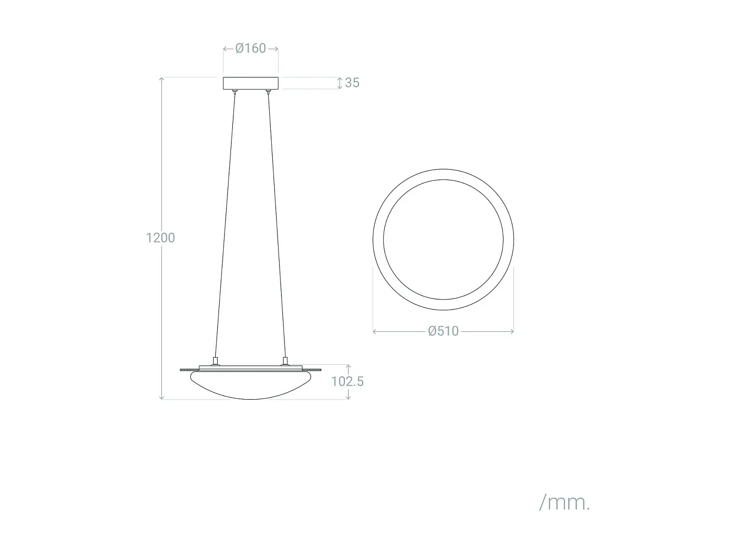 Suspension LED 18W Feutre CCT Sélectionnable Lezhan Camel
