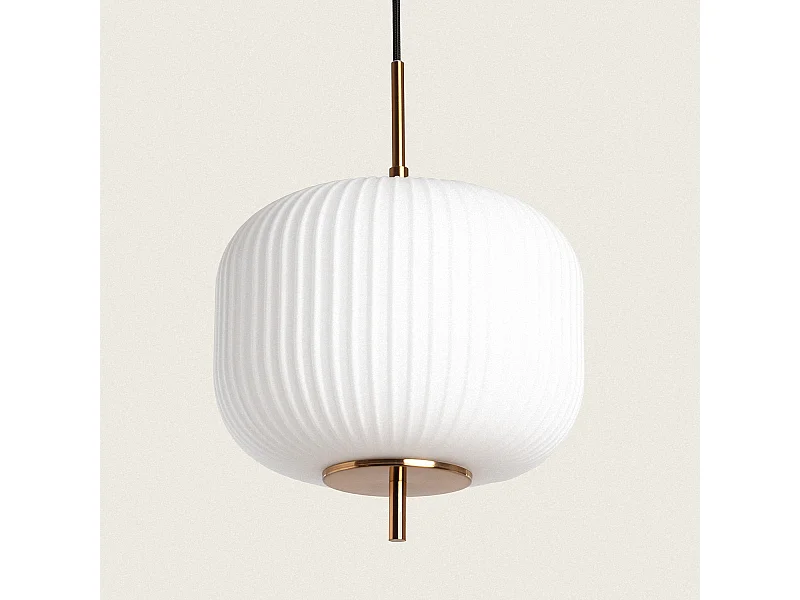 Lampada a Sospensione Metallo e Vetro Beca Nero