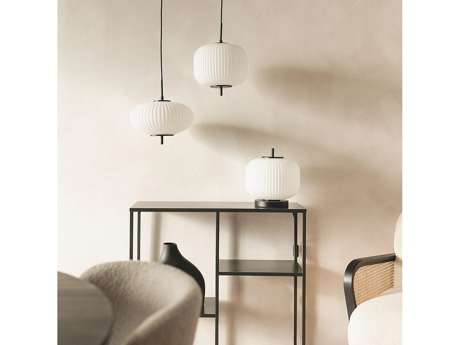 Suspension Métal et Verre Beca Noir