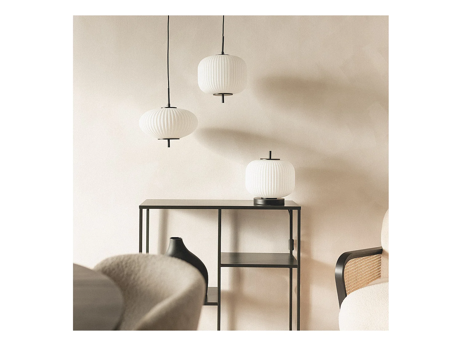 Suspension Métal et Verre Beca Noir