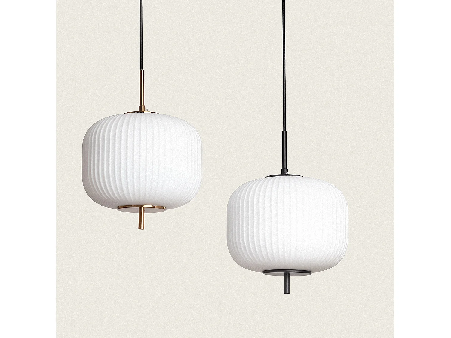 Lampada a Sospensione Metallo e Vetro Beca Nero