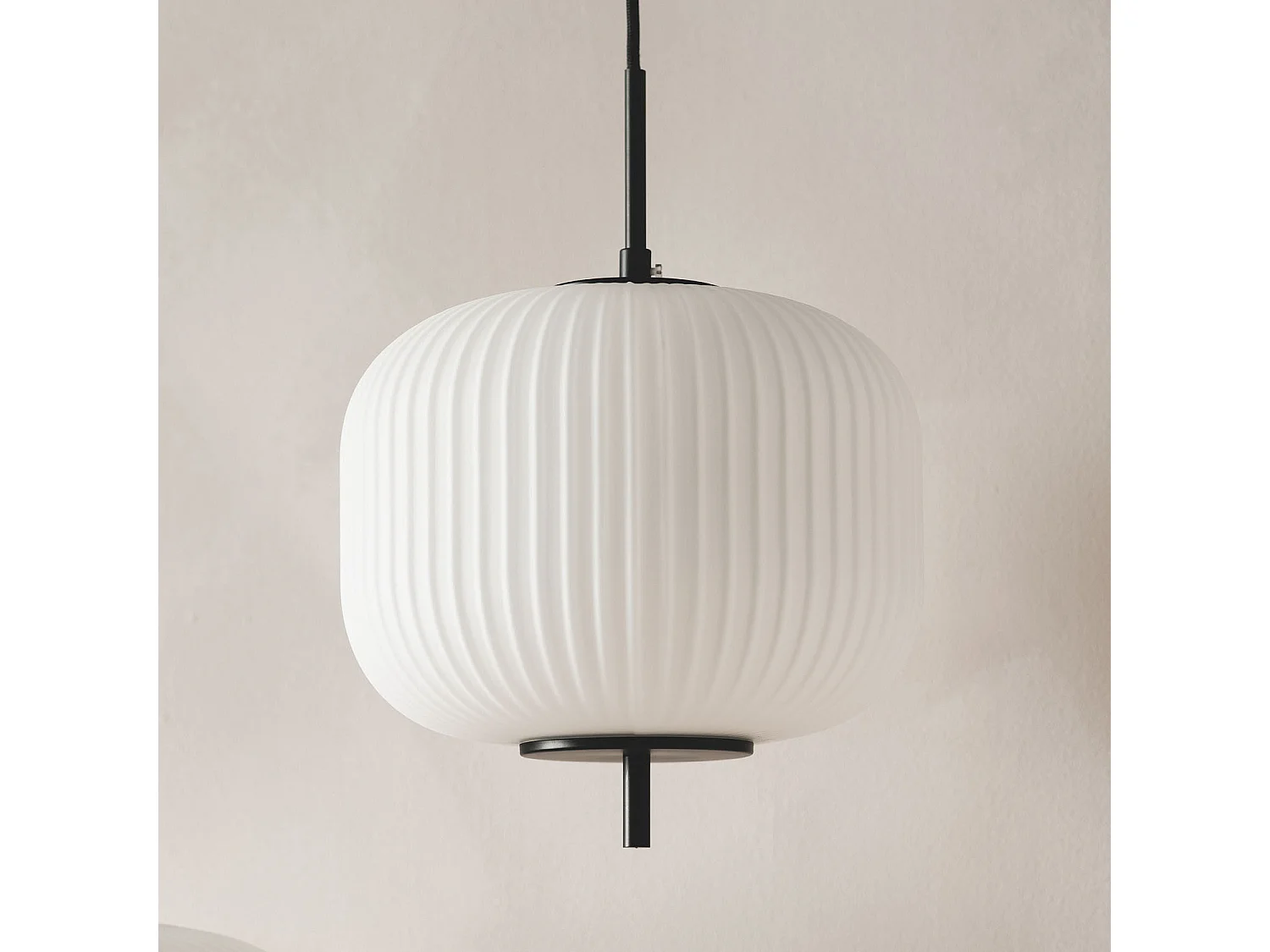 Lampada a Sospensione Metallo e Vetro Beca Nero