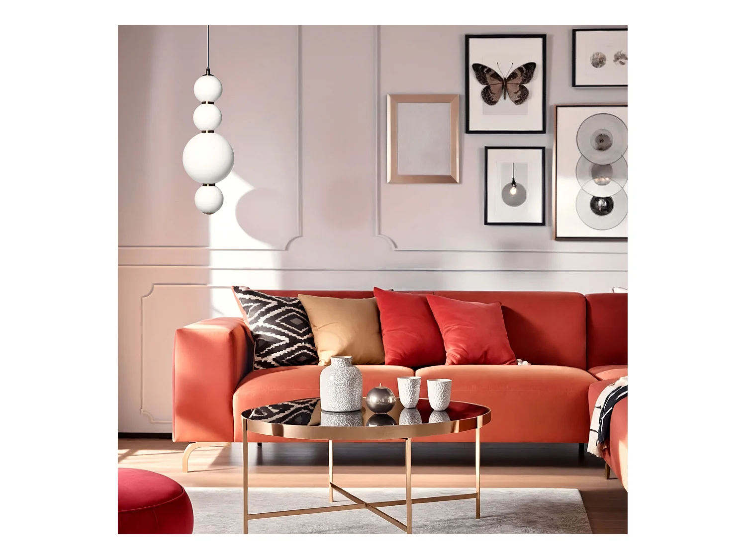 Suspension LED 10W Métal et Verre Slim Atira Doré