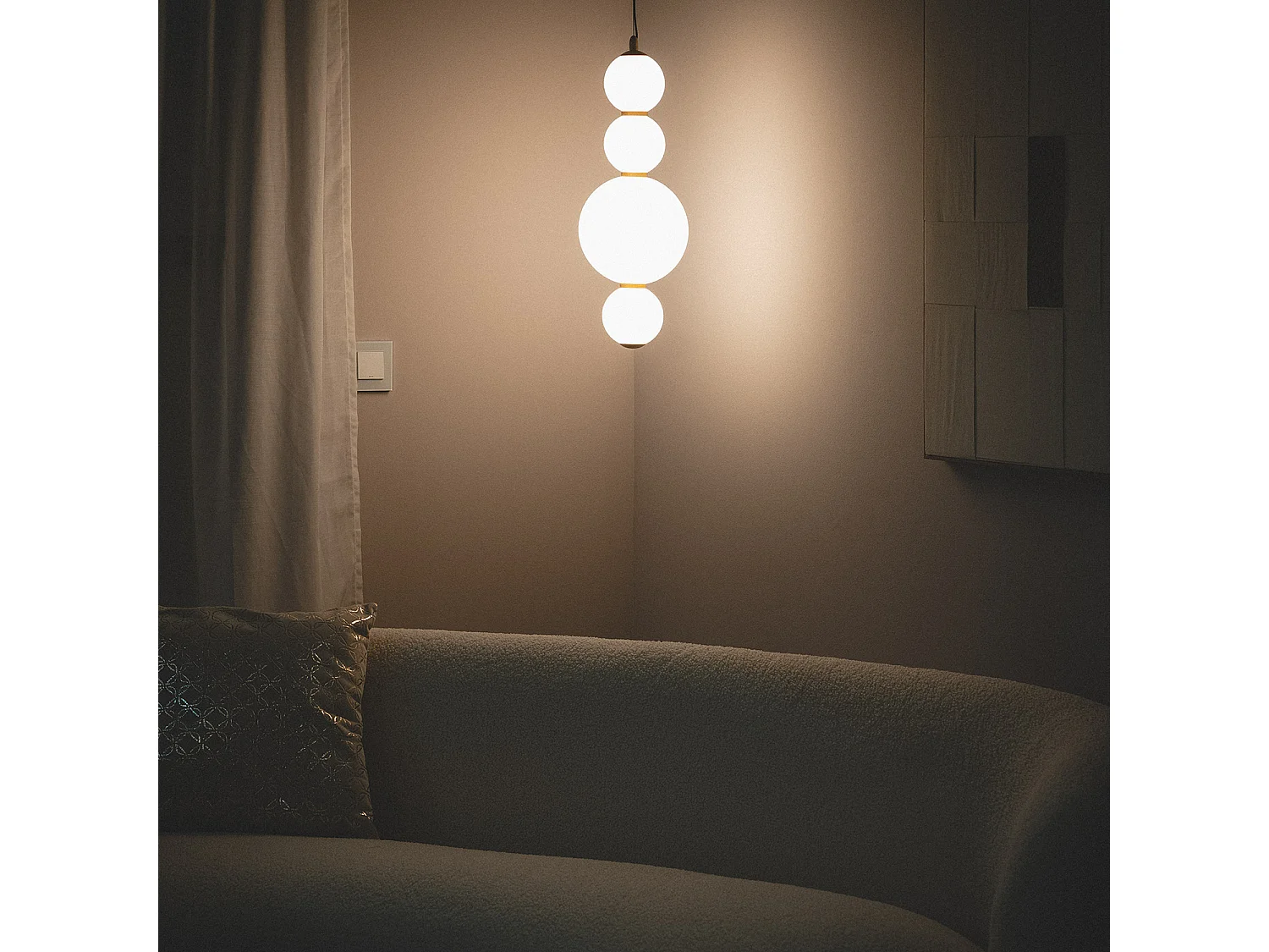 Suspension LED 10W Métal et Verre Slim Atira Blanc
