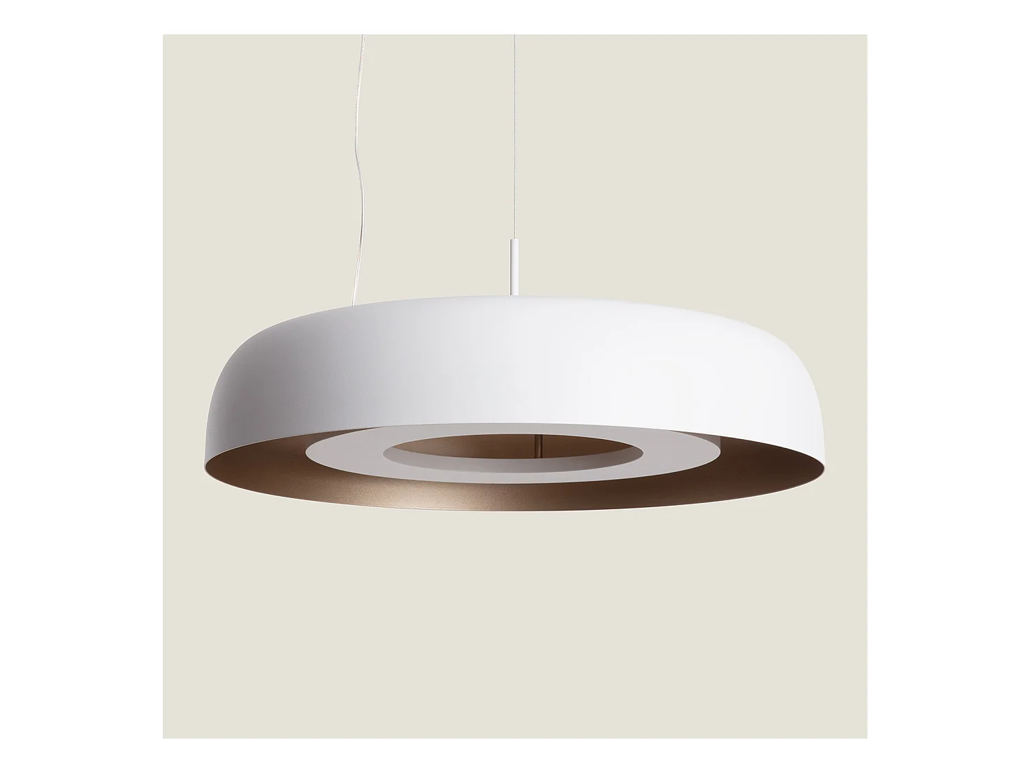 Suspension LED 18W Acier Cancot Blanc mat