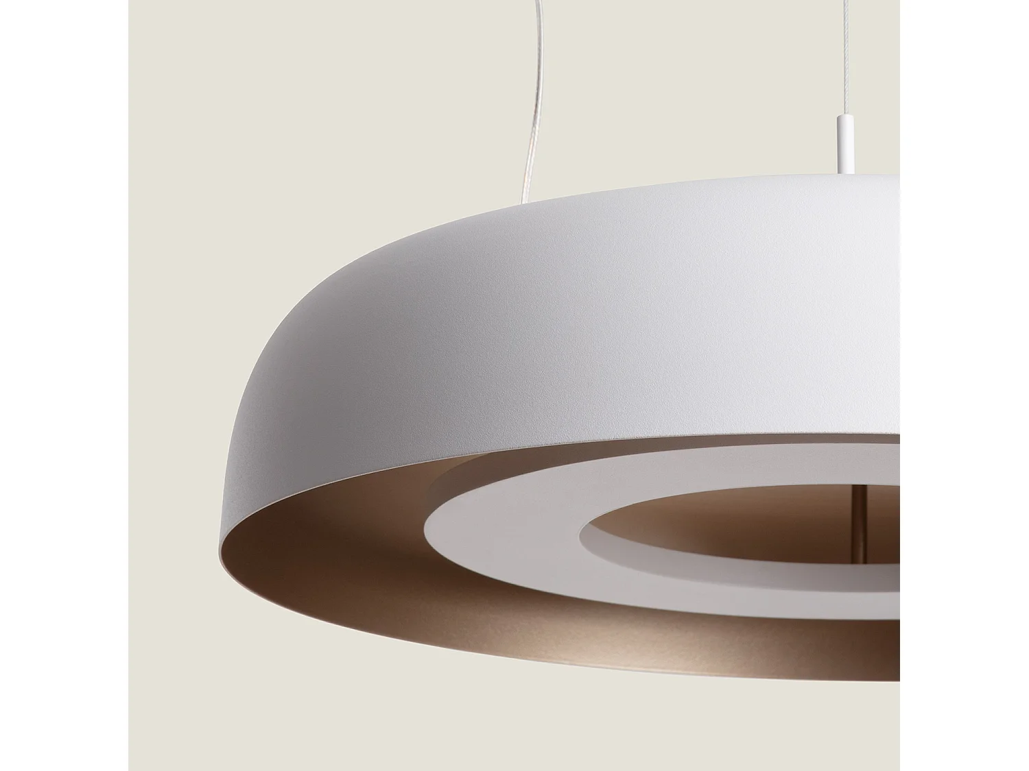 Suspension LED 18W Acier Cancot Blanc mat