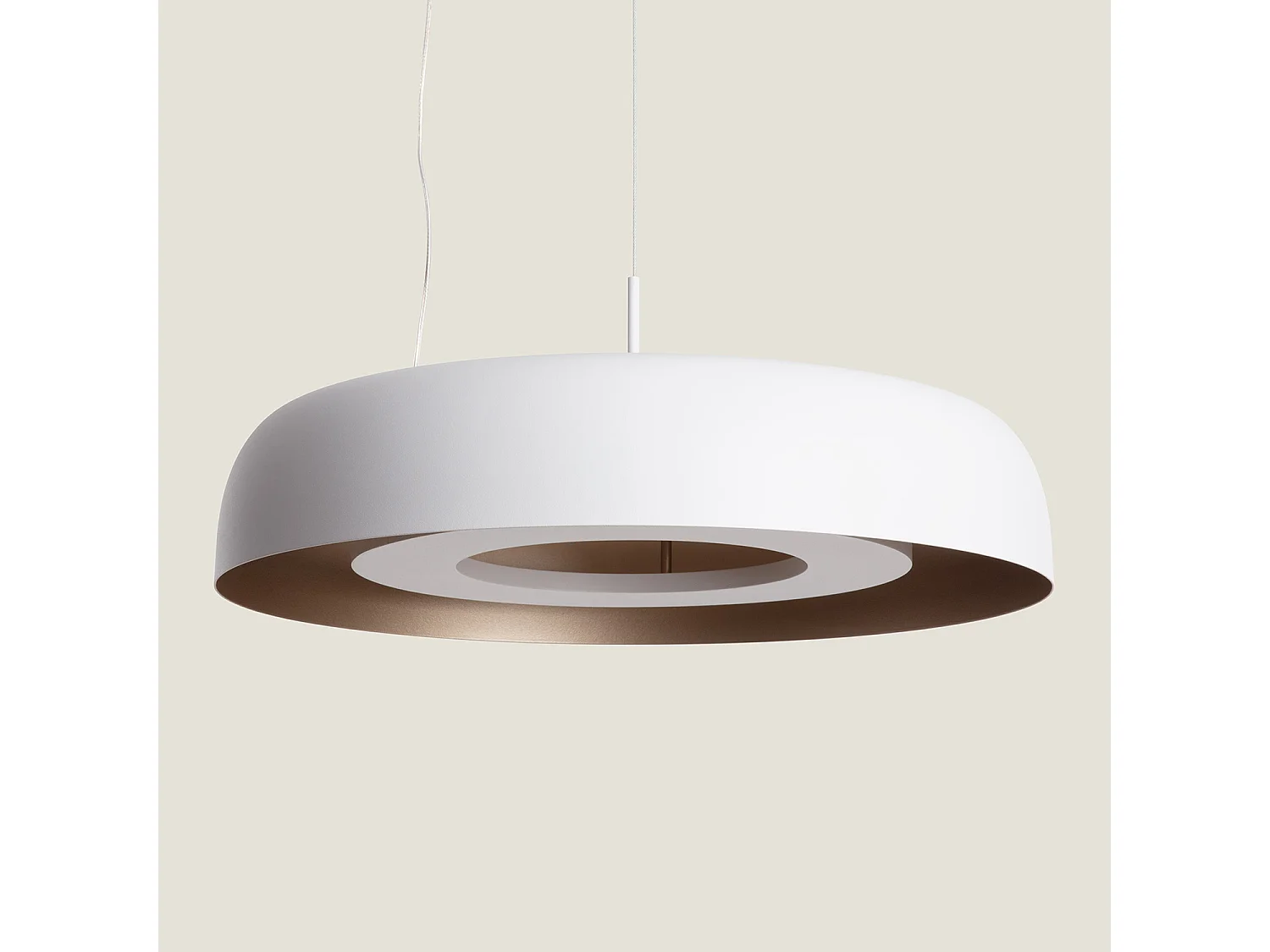 Suspension LED 18W Acier Cancot Blanc mat