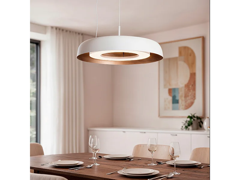 Suspension LED 18W Acier Cancot Blanc mat