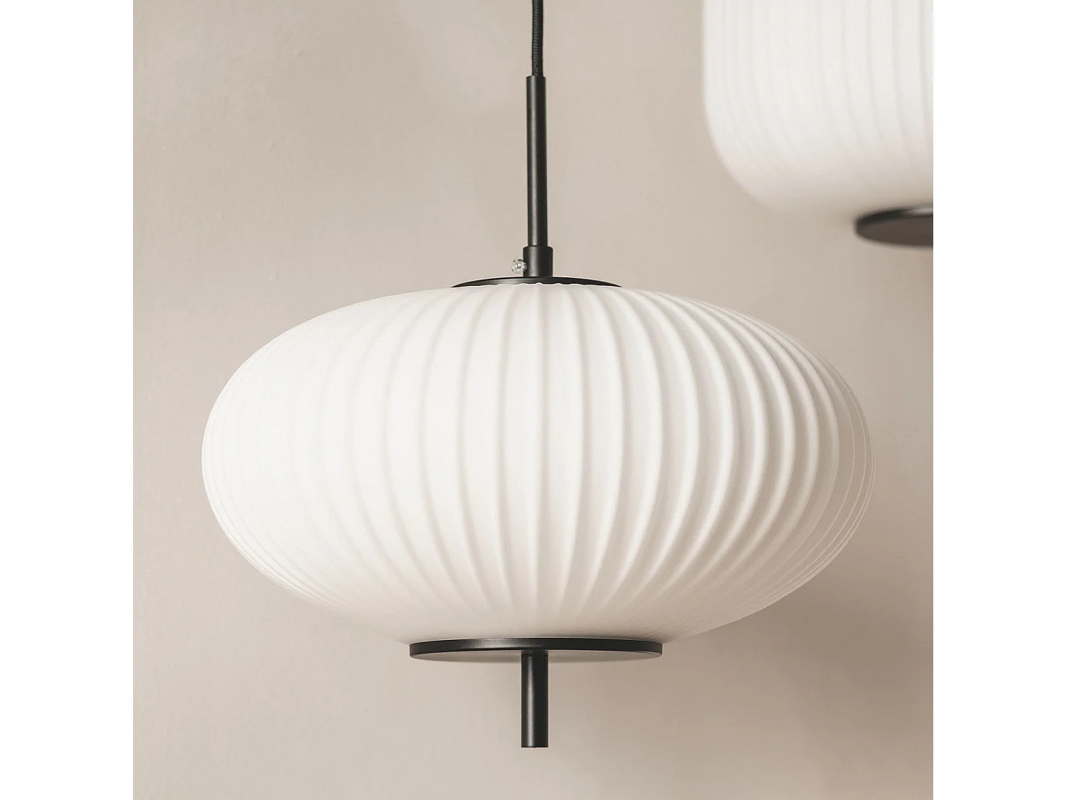 Lámpara Colgante Metal y Cristal Beca Oblade Negro