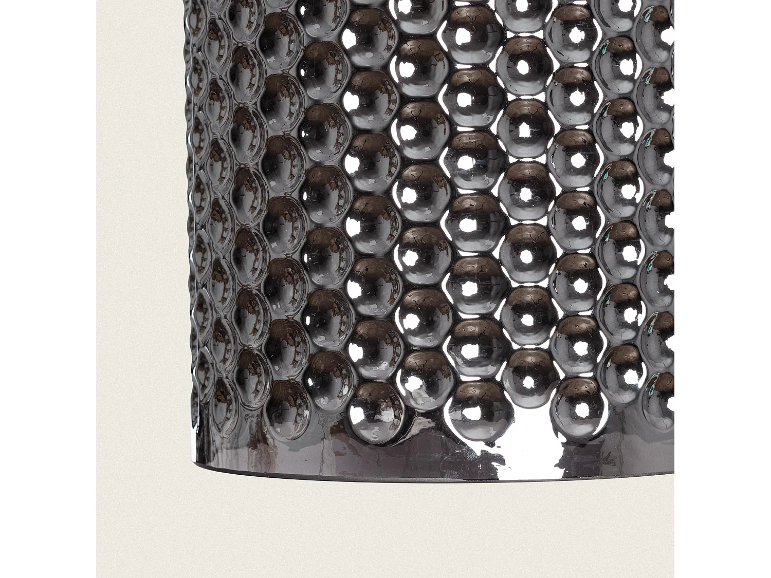 Lámpara Colgante Metal y Cristal Large Bernie Gris Humo