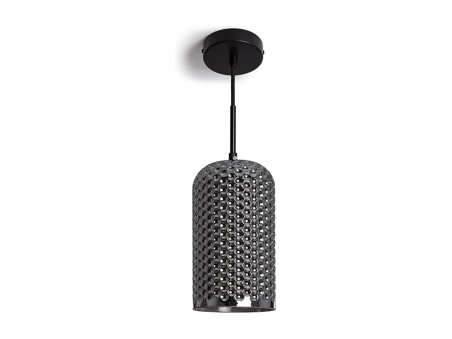 Lámpara Colgante Metal y Cristal Large Bernie Gris Humo