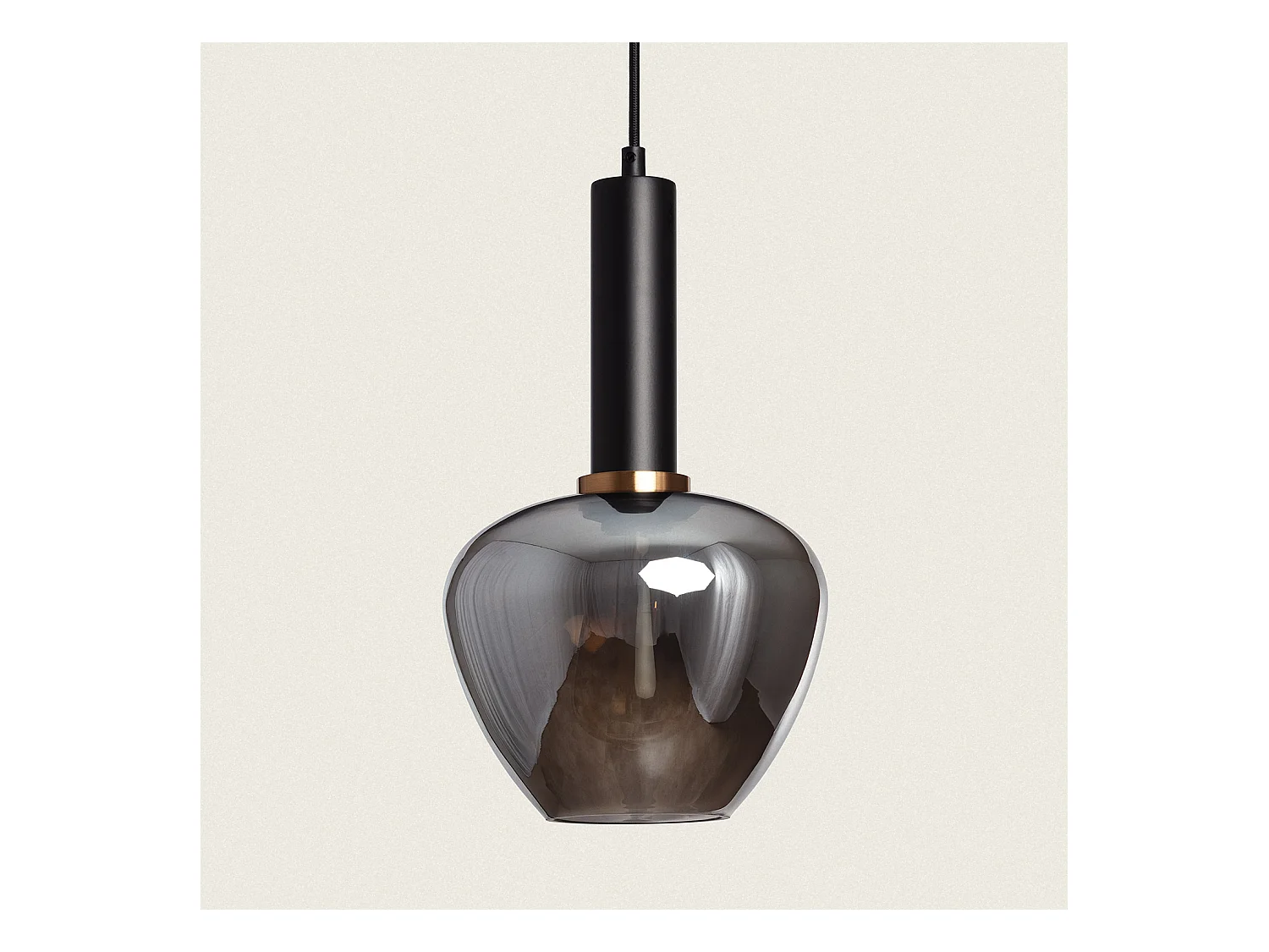 Suspension Métal et Verre Daira Gris Fumée