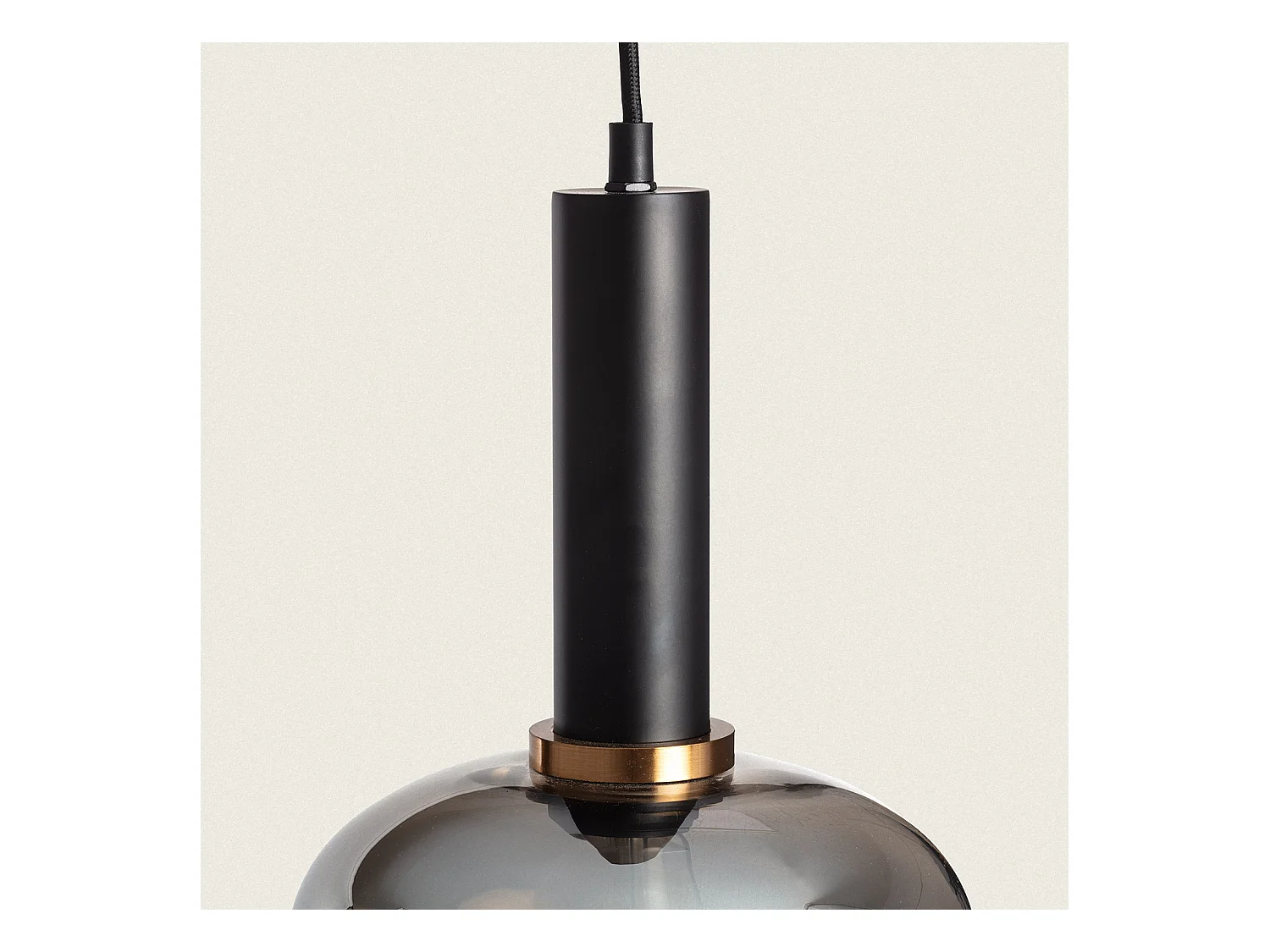 Suspension Métal et Verre Daira Gris Fumée