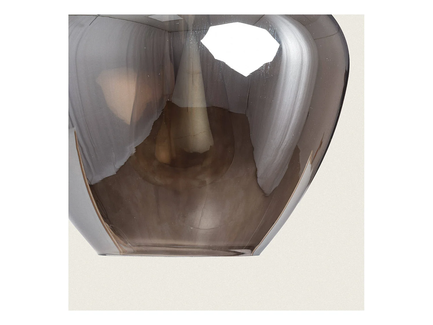 Suspension Métal et Verre Daira Gris Fumée