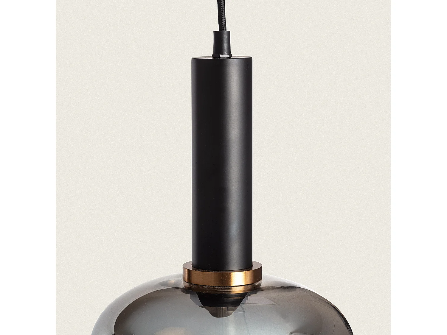 Suspension Métal et Verre Daira Gris Fumée