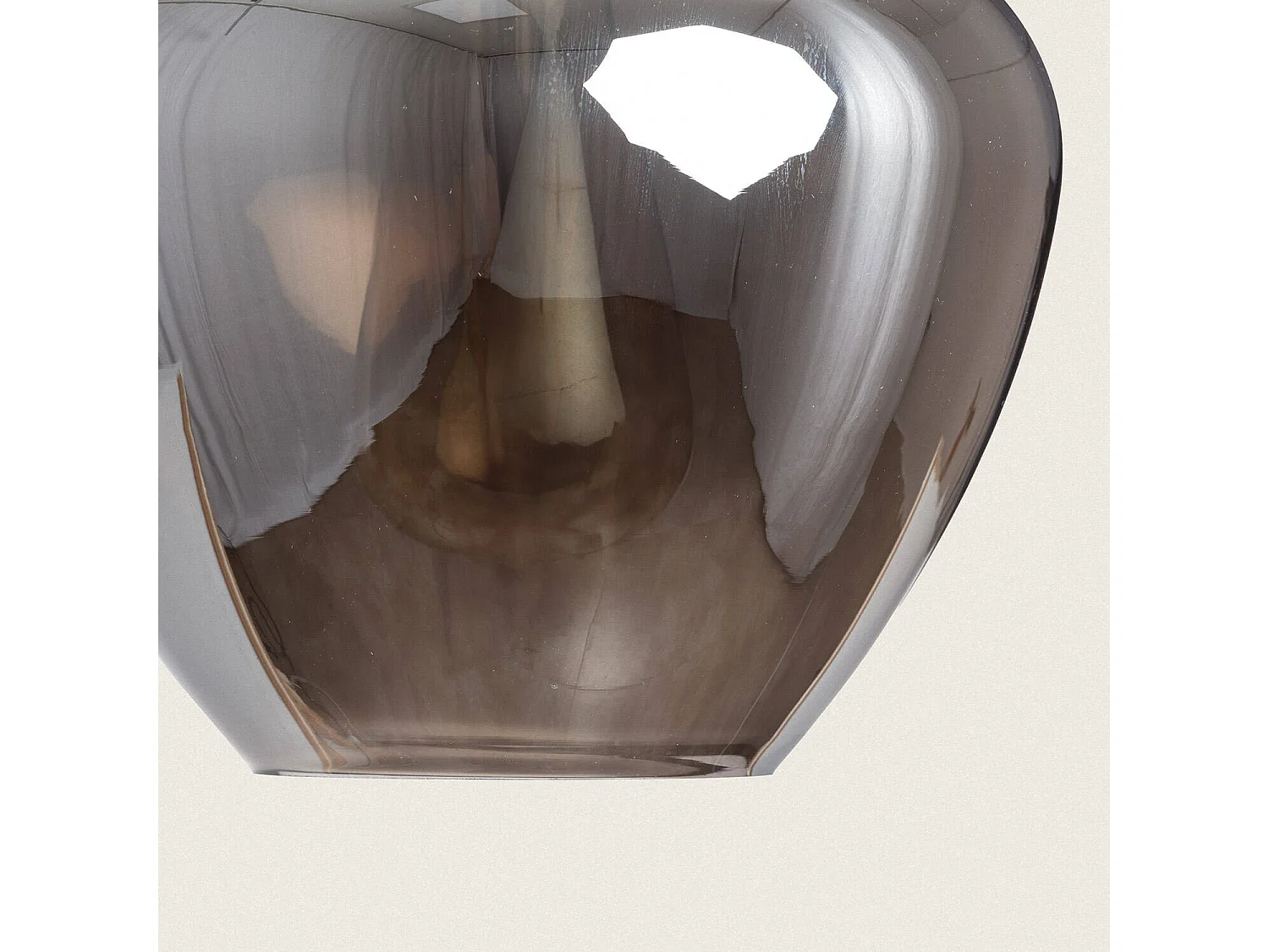 Suspension Métal et Verre Daira Gris Fumée