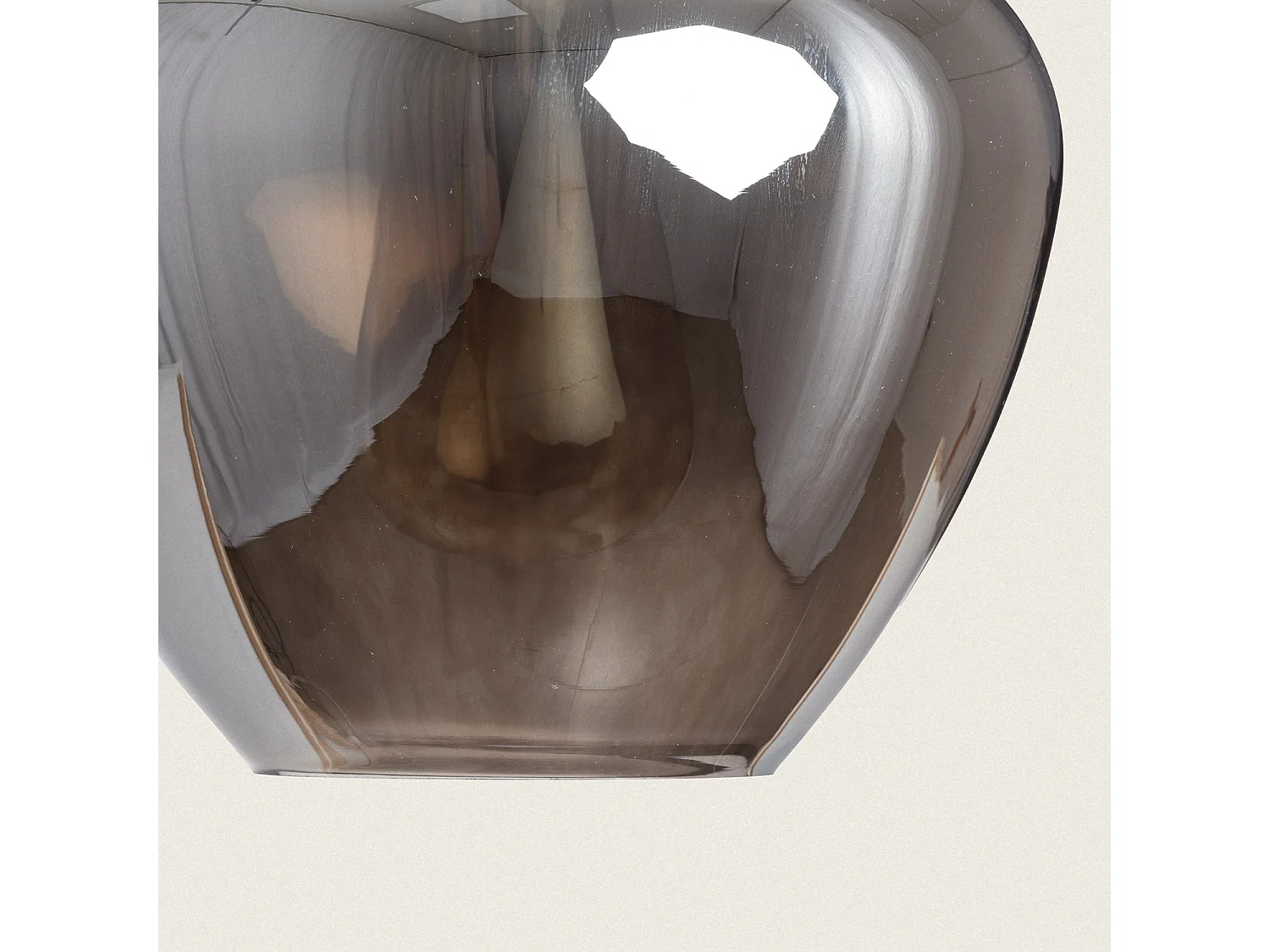 Suspension Métal et Verre Daira Gris Fumée