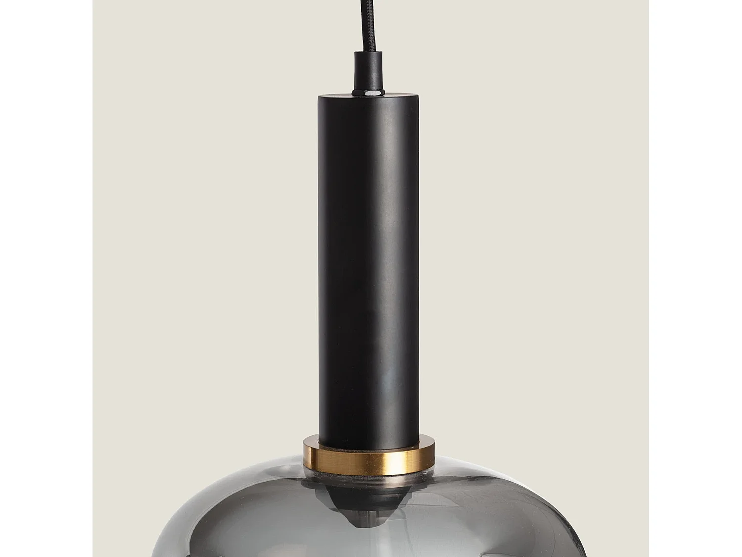 Lámpara Colgante Metal y Cristal Daira Gris Humo