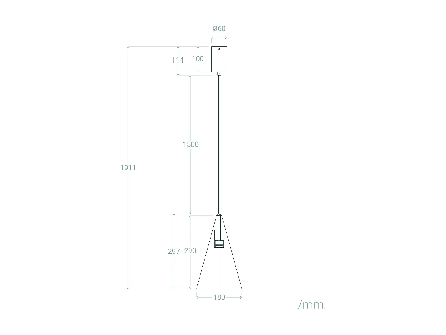 Suspension LED 8W Métal Elise S Noir