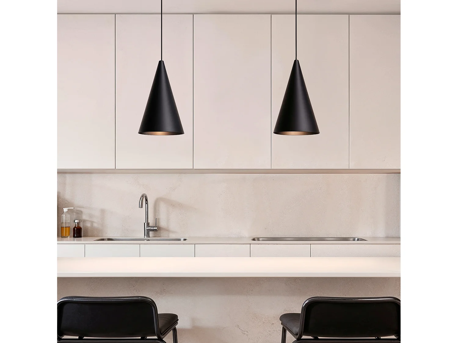 Lampada a Sospensione a LED da 8 W in Alluminio Elise S Nero